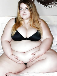 Plus-size sexy piggies with mushy fat bellies